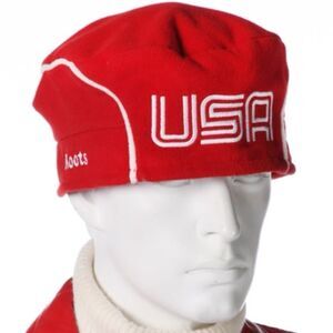 Roots USA Torino 2006 Olympics red beret fleece hat